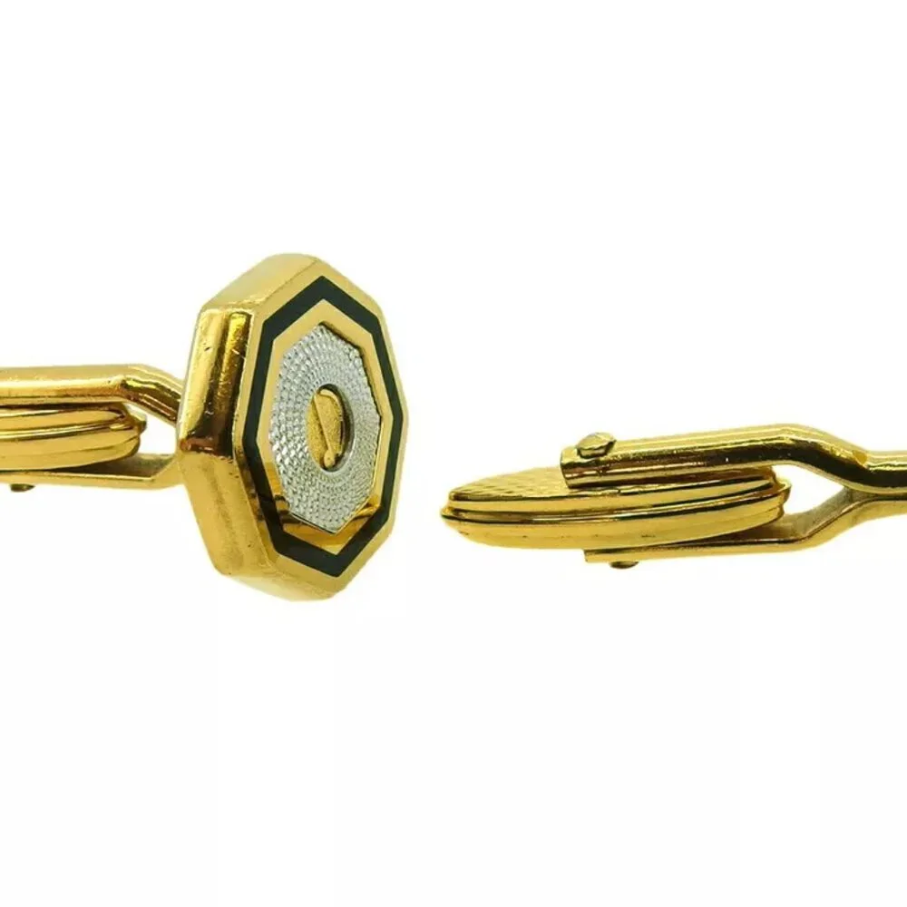 dunhill cuff d mark Gold & Silver hardware Authentic